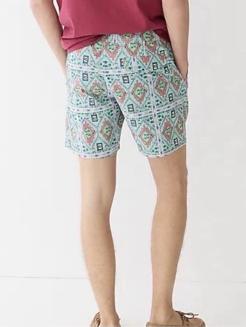 J Crew | Men's 7'' Stretch Breaker Board Short Aztec Geo Print Econyl Size 36